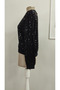 Women's Long Sleeve Sequin Embroidered Jacket with Front Zipper - 8