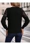 Women's Long Sleeve V Neck Lace Waffle Blouse - 4
