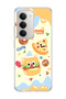 Redmi 15 Compatible Cute Hamburger Pizza Printed Transparent Phone Case