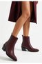 Voti Burgundy Leather Heeled Boots - 3