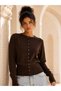 Women's Crew Neck Snap Button Premium Flexible Knitwear Cardigan 12531