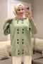51231 - Stylish and Comfortable Felt-Polyester Women's Knitwear Long Cardigan with Button Detail