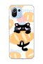 Mi 11 Lite Compatible Black Cat Bread Printed Transparent Phone Case