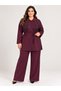 Plus Size Embroidered Tie-Up Knitwear Set Plum