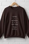 Living between the Lines Printed Cotton 3 Thread Threaded Crew Neck Oversize Sweatshirt