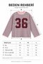 Women's Long Sleeve Crew Neck Pink Gray Striped Oversize T-Shirt - 8