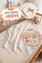 Littlestory 3-Piece Baby Muslin Cover Set 100% Cotton 75X78 cm 2 Patterns 1 Ecru - Ztlittlestory
