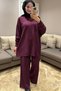 44238 - Stylish, Comfortable, Loose-Fitting Rayon Glittery Knitwear Women's Knitwear Set with Trousers - 2