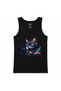 Cyber Koi & Hacker Cat – Japanese Neon Cyberpunk Graphic Tank Top - 2