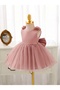 Baby Girl/Kid Princess Dress - 3D Floral Strap Tutu Dress with Big Bow on the Back - Birthday, Engagement, Special Occasion Outfit - 3