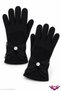 Women's Winter Black Stoned Lace Ribbon Bow Detailed Wool Knitted Gloves - 3