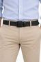 Men's black 3.5 cm metal buckle jeans and fabric trouser belt