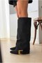 Women's Boots Black Suede - 4