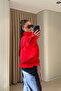 Standing Collar Insulated Bomber Jacket - Red - 4