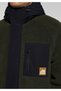 Regular Fit Hooded Zippered Lined Men's Green Coat - 5