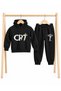 Cristiano Ronaldo Cr7 Printed 3 Threaded Hooded Children's Tracksuit Set