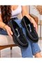 Women's Faux Leather Loafer Shoes with Oval Toe and Stitching Detail, Stylish Casual Shoes with Drawstring