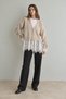 Women's Beige Lace Detailed Wool Blend V-Neck Buttoned Knitwear Cardigan