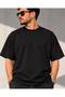 Men's Oversize Basic Ribbed Crew Neck T-Shirt - 2