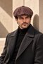 Men's Italian Style Plaid Patterned Cap Hat with Elastic Back - 4