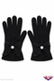 Women's Winter Black Stoned Lace Ribbon Bow Detailed Wool Knitted Gloves