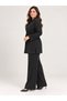 Plus Size Embroidered Tie-Up Knitwear Set Black - 4