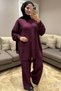 44238 - Stylish, Comfortable, Loose-Fitting Rayon Glittery Knitwear Women's Knitwear Set with Trousers