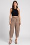 Women Regular Fit Plain Straight Leg Pants, Dark Beige - 2