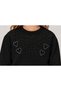 52310-26 Girl's Stone Embroidered Heart Patterned Sweatshirt and Sweatpants 2-Piece Set 7-10 Years Old - 5