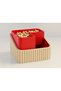 3D Printed Peanut Bowl - Dual Chamber Shell Separator Presentation Bowl - Beige Red