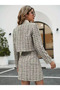Women's Long Sleeve Open Front Woven Jacket and Mini Skirt Two-Piece Set - 2