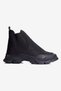 Women's Parachute Boots with Quilted Stitching and Rubber Detailing, Thick Sole, Borka Black - 2