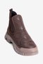Women's Parachute Boots with Quilted Stitching and Rubber Detailing, Thick Sole, Borka Brown - 3