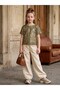 Girl's Parachute Fabric Trousers with Rubberized Detailing - 2