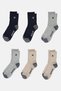 Men 6 Pairs Brand Logo Crew Socks, Multicolor - 3