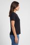 Women Crew Neck Short Sleeve Textured Top, Black - 3