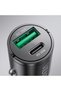 CC522C 38W Dual Port Car Charger, 20W USB-C PD and 18W QC 3.0 USB-A Fast Charging, Mini Zinc Alloy Metal Car Adapter for 12V-24V Vehicles, iPhone, Samsung and Android Phones, Gray - 3