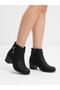 Women's Black Zippered Stylish and Comfortable Thick Heeled Non-Slip Sole Daily Boots