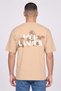 Men Relaxed Fit Short Sleeve Brand Logo T-Shirt, Beige - 4