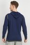 Men Printed Long Sleeve Hooded Sleepwear, Dark Navy Blue - 2