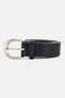 Men Plain Leather Belt, Black