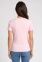 Women Crew Neck Short Sleeve Textured Top, Pink - 4