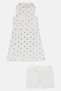 Kids Girl Graphic Print Dress And Shorts Set, White - 2
