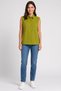 Women Spread Collar Sleeveless Plain Shirt, Green - 2