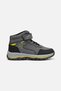 Unisex Children's Water and Cold Resistant Winter Outdoor Boots with Velcro and Laces, Gray Yellow