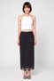 Women Textured Maxi Skirt, Black - 2