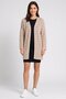 Women Long Sleeve Knitted Cardigans, Dark Beige