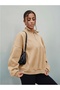 Women's Stand Collar Half Zipper Oversize 3 Thread Basic Sweatshirt - 5