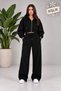 Winter Shardooned Two-Piece (Black+Gray) Flat-Leg Trackpants - 3