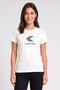 Women Crew Neck Short Sleeve Brand Logo T-Shirt, Off White
